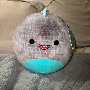 Gray and Teal Plush Toy
